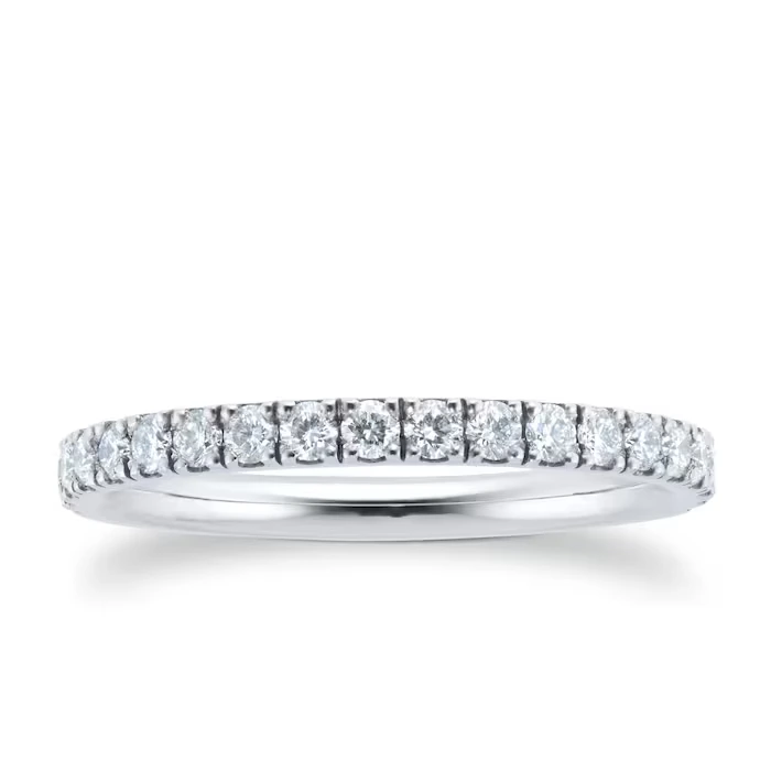 خاتم مرصع بنصف دائرة من الألماس المصنّع مخبرياً من ZKZ، مصمم خصيصاً للنساء للاستخدام اليومي. 1