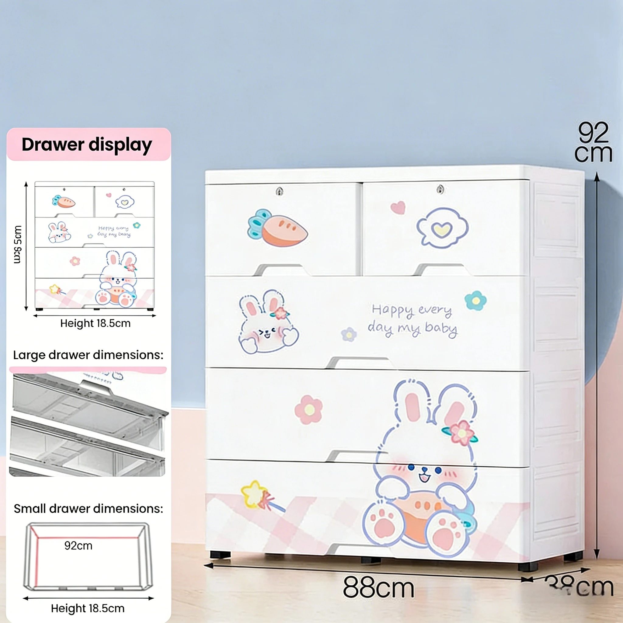 HongXing Plastic Storage Cabinet,Goody Bunny Tiered Cabinet 1