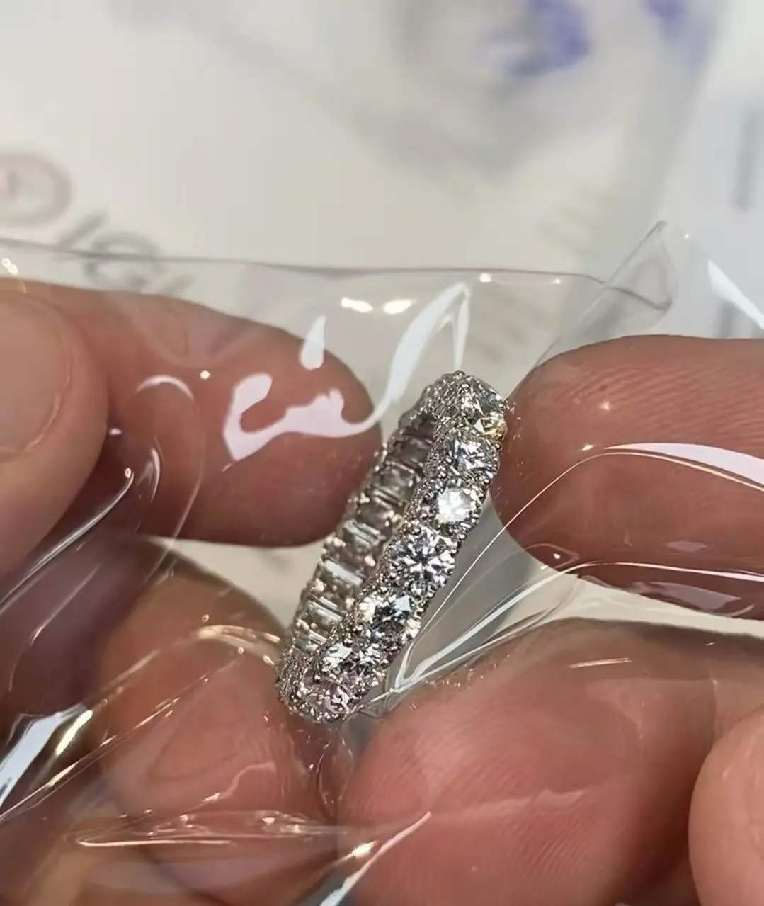 ZKZ Fine Jewelry Luxury 18K White Gold Lab Grown Diamond Full Eternity Ring Band 1