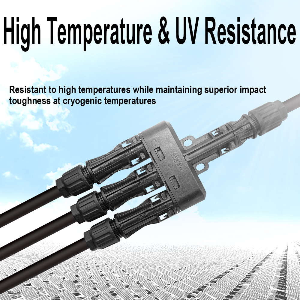 NSPV Solar 1500VDC Cable Branch Connector 3-In-1 4