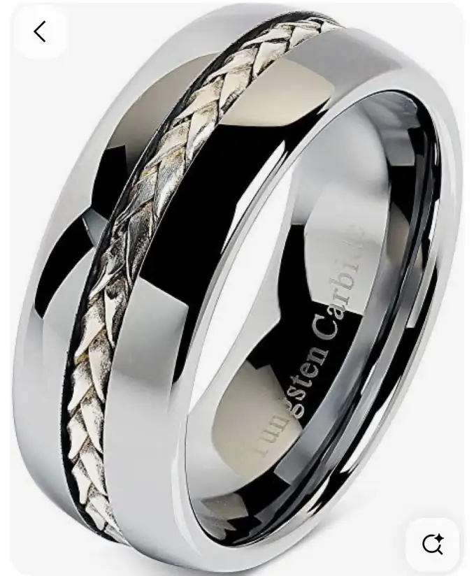 9K white gold black moissanite men ring 1