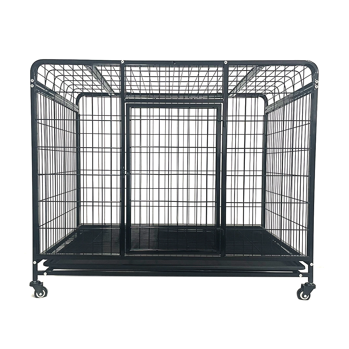 Sturdy full-length tube pet cage, folding metal dog cage 1