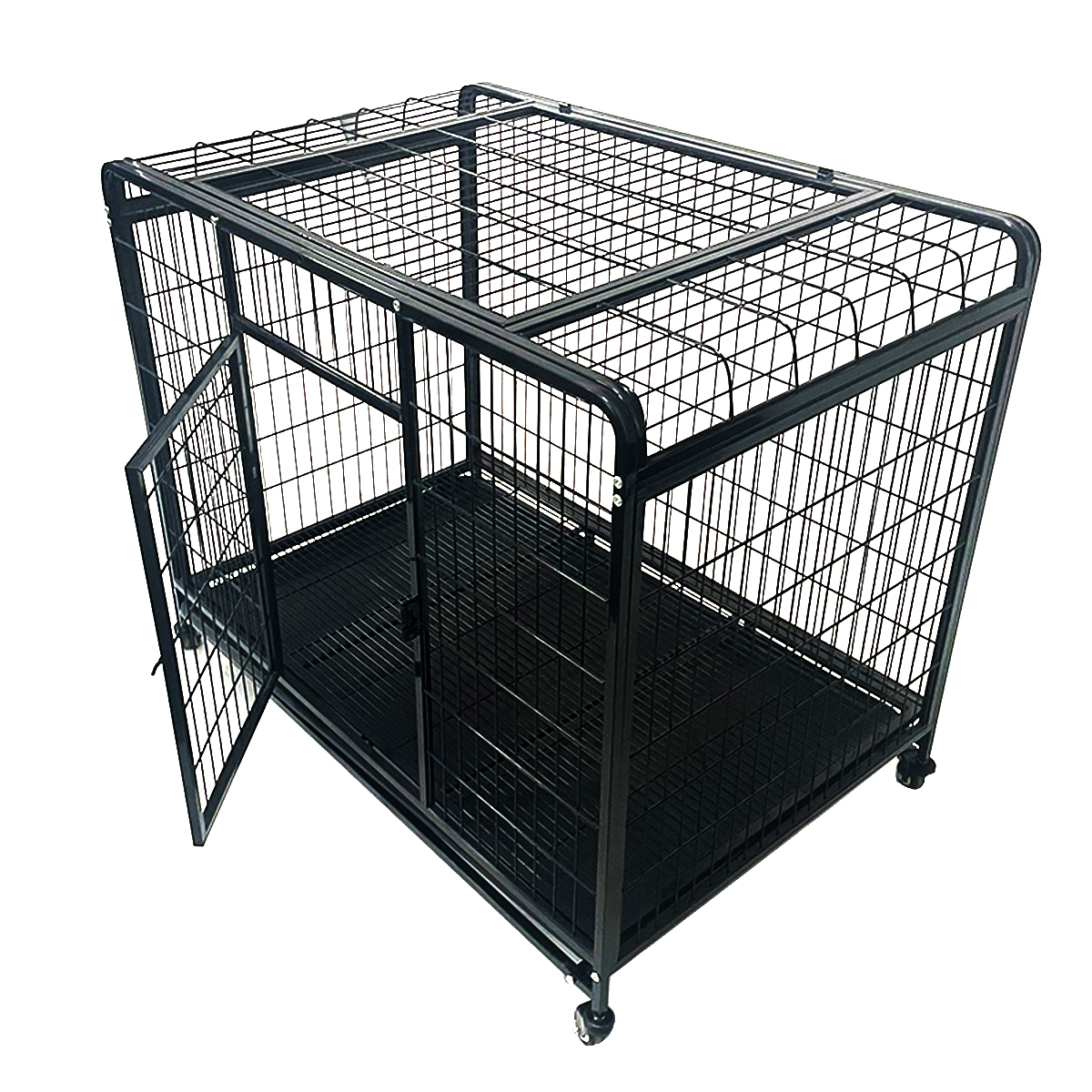Sturdy full-length tube pet cage, folding metal dog cage 4