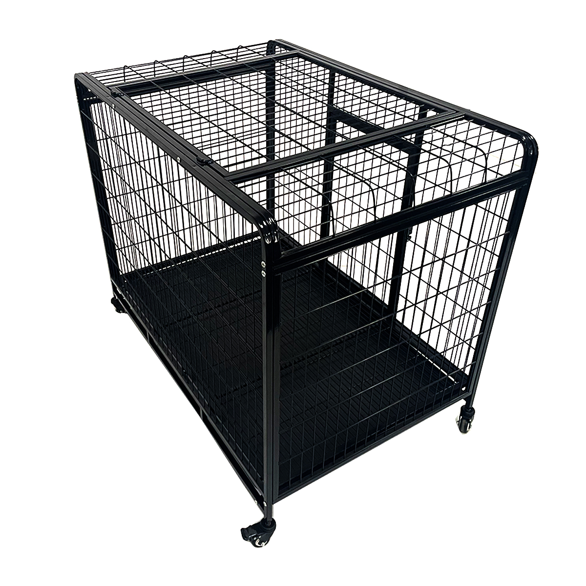 Sturdy full-length tube pet cage, folding metal dog cage 5