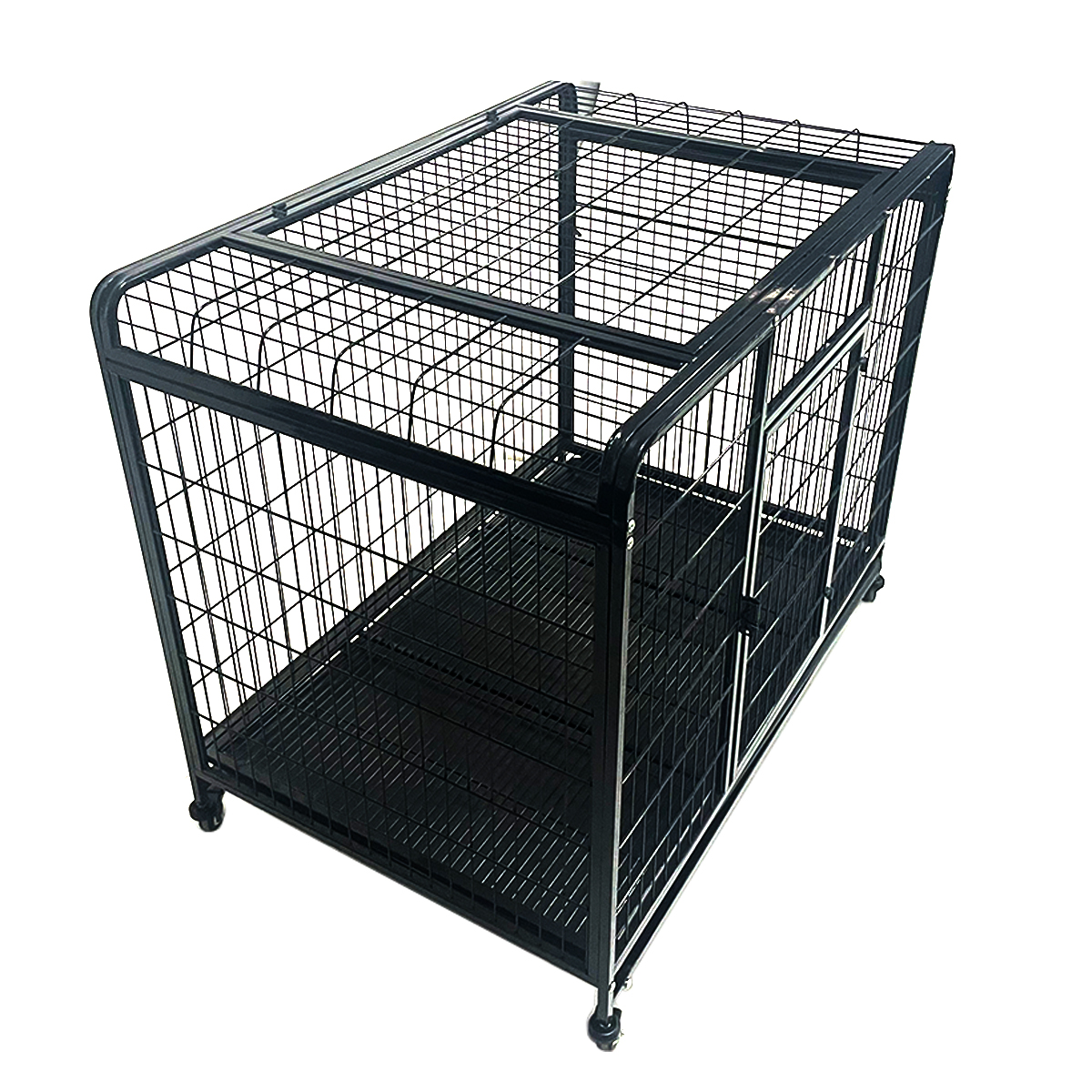 Sturdy full-length tube pet cage, folding metal dog cage 7