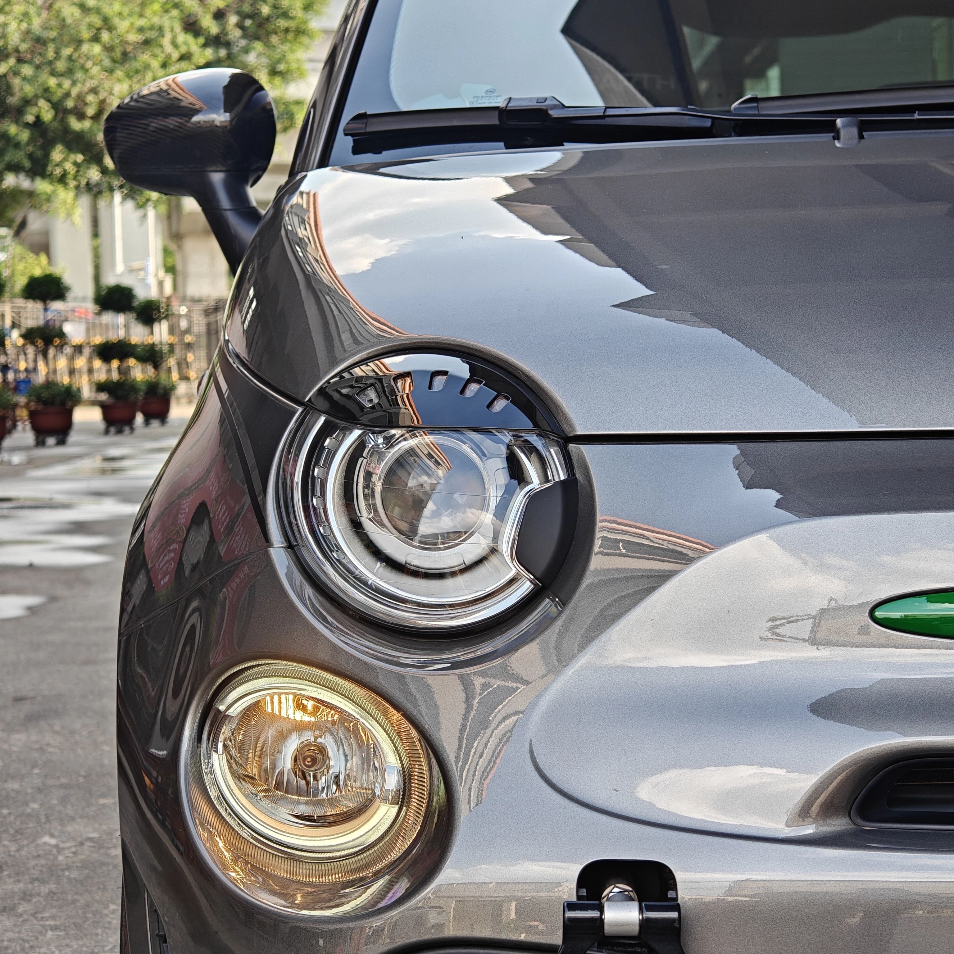 New ABS Material Racing Style Wash Jet Cover For Abarth Accessories 595 695 Fiat 500 Auto Parts 1