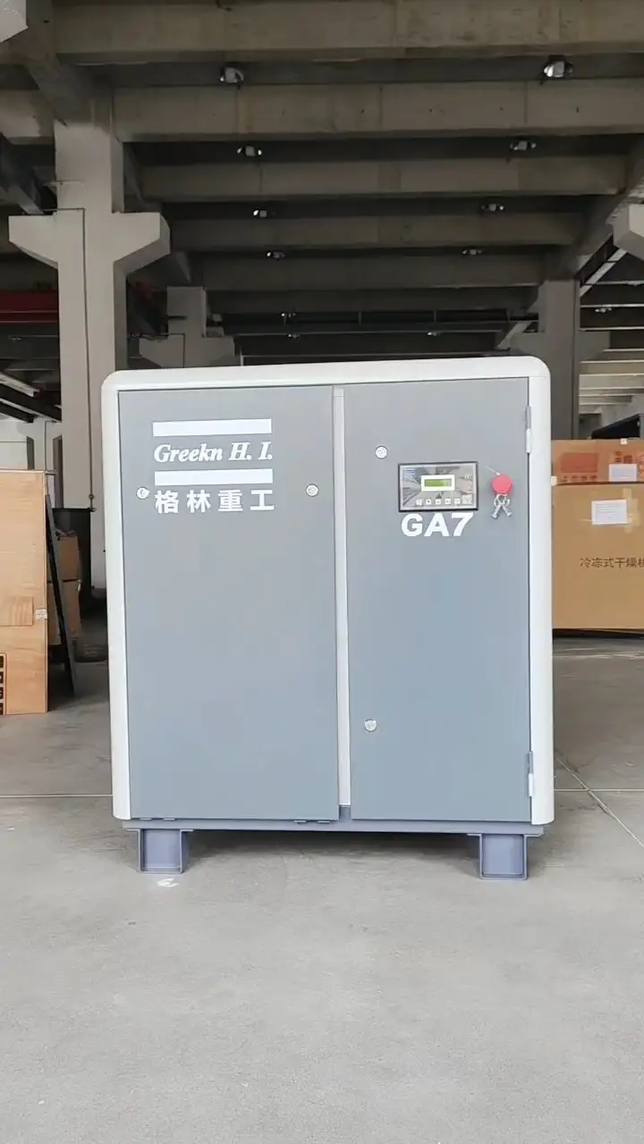 Compresor de aire Greeknhi GA7 de 7,5 kW y 10 HP con inyección de aceite de velocidad fija 1