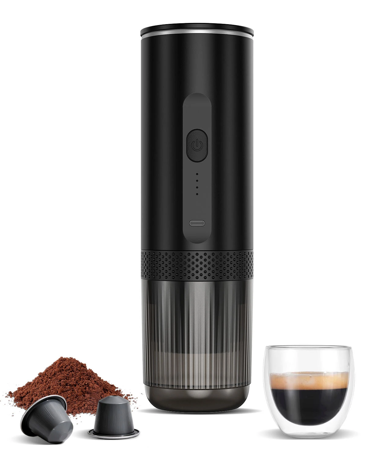 15Bar Portable Espresso Machine with 7500mAh Battery, for Ground Coffee & Capsules 1