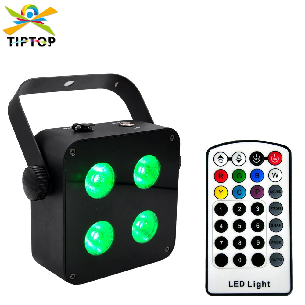 4x18W Battery Flat Par Light with Touch Screen, IP65 Waterproof & 2.4G Wireless Remote for Outdoor Stage Events 1
