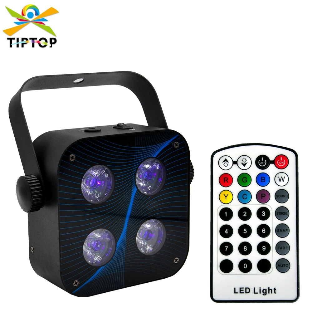 Portable Wireless Battery Par Light 4x18W Flat Design with Remote Control for Mobile DJ & Color Wash 1