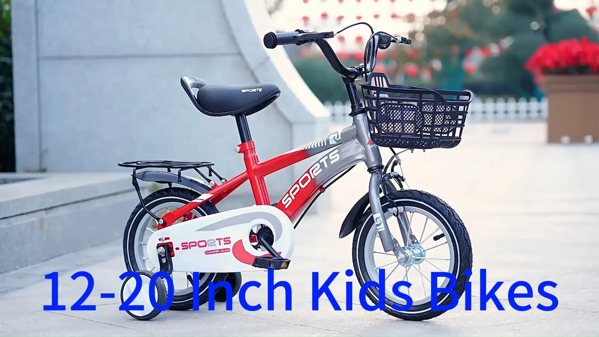 Bicicletas de acero para niños y niñas de 2 a 10 años. Bicicletas para estudiantes con pedales comunes, ruedas de entrenamiento y sillín ajustable. 1
