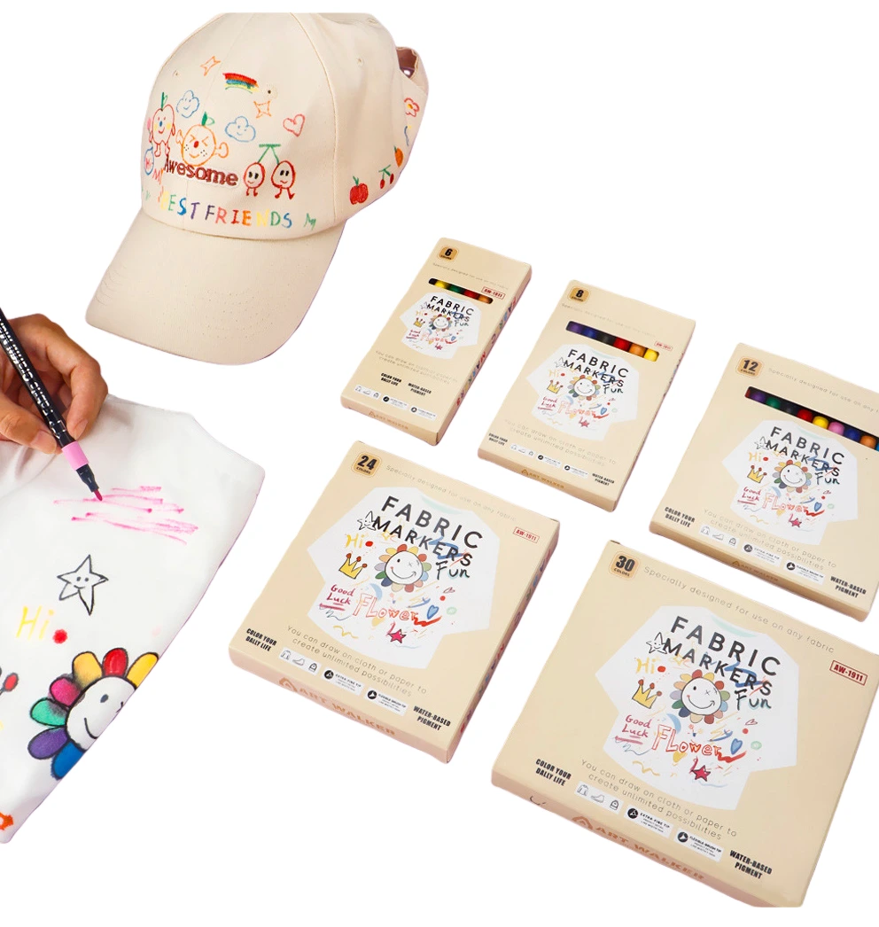 OEM&ODM Permanent Textile Paint Marker Pen No Bleed When Wet No Fade After Washing Art Supplies Manufacturer 1