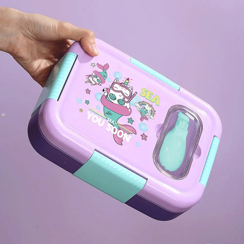 HongXing Stainless Steel Kids Lunch Box,Cartoon-Printed Non-Cross-Contamination Sealed Lunch Box 1