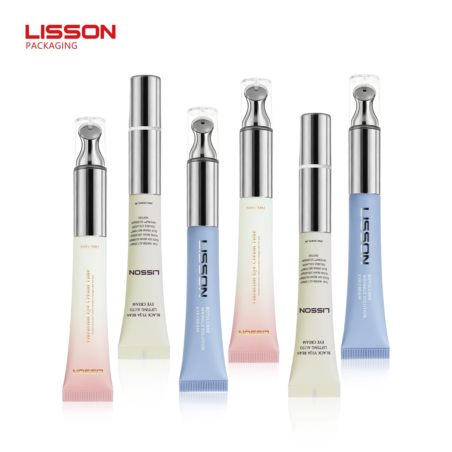 Tailor-made micro vibrator eye cream tube w/ zinc alloy cap 1