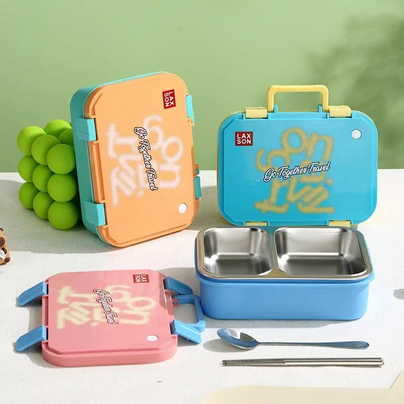 HongXing Children's Stainless Steel Lunch Box,Portable Travel Case-Style Stainless Steel Tiffin Box 1
