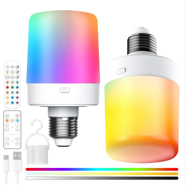 USB Charging Bulb E26 Remote-Controlled Timer Bedside Lamp Wall Light 1