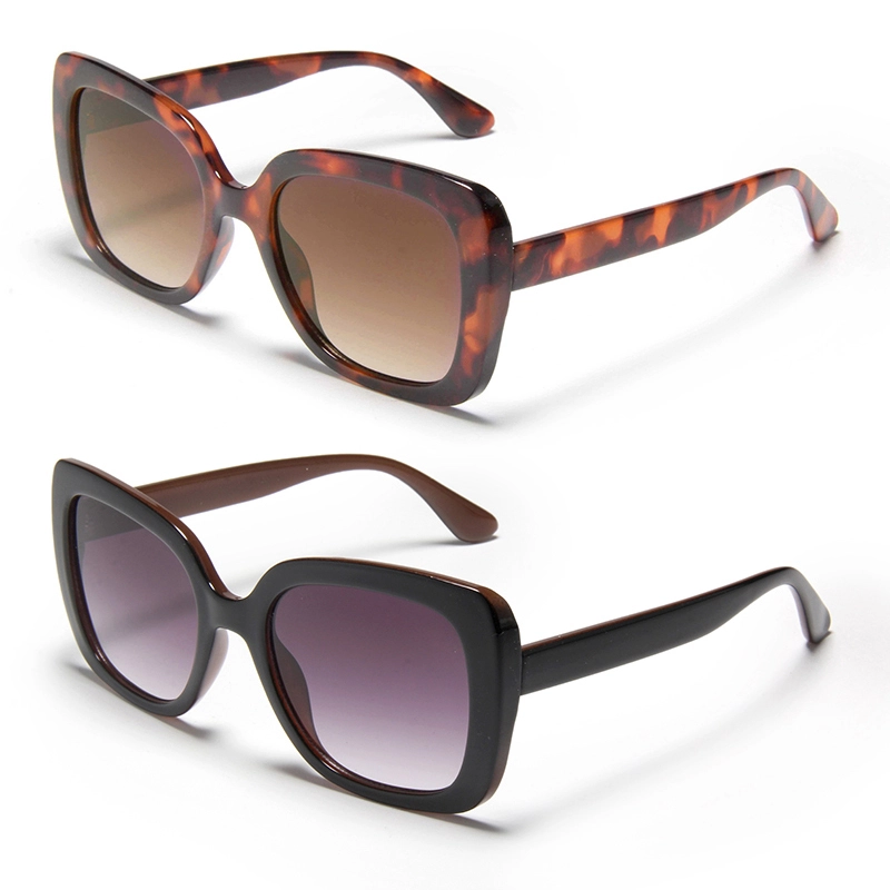 S77246 Oversized Square Cat Eye Sunglasses - Two-Tone/Tortoiseshell Frame with UV400 Gradient Lenses for Chic Fashionistas Eyewear Distributors And Wholesalers 1