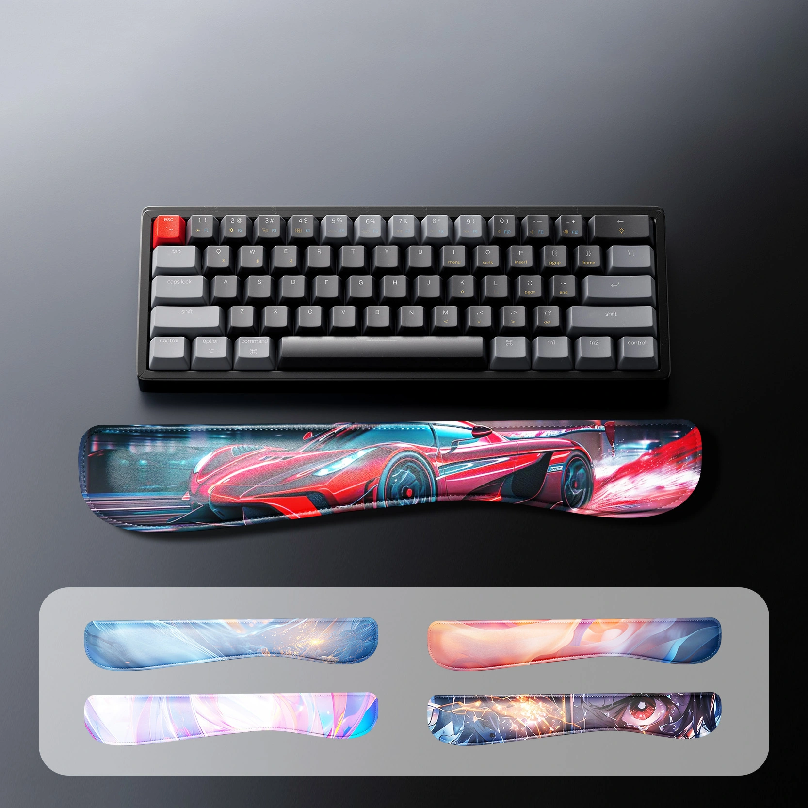 KLJ-5008P Custom Logo Printing Keyboard Wrist Rest – PU Leather Surface with Foam & Leather Base 467×80×20mm| Ergonomic Support for Branded Workspaces 1