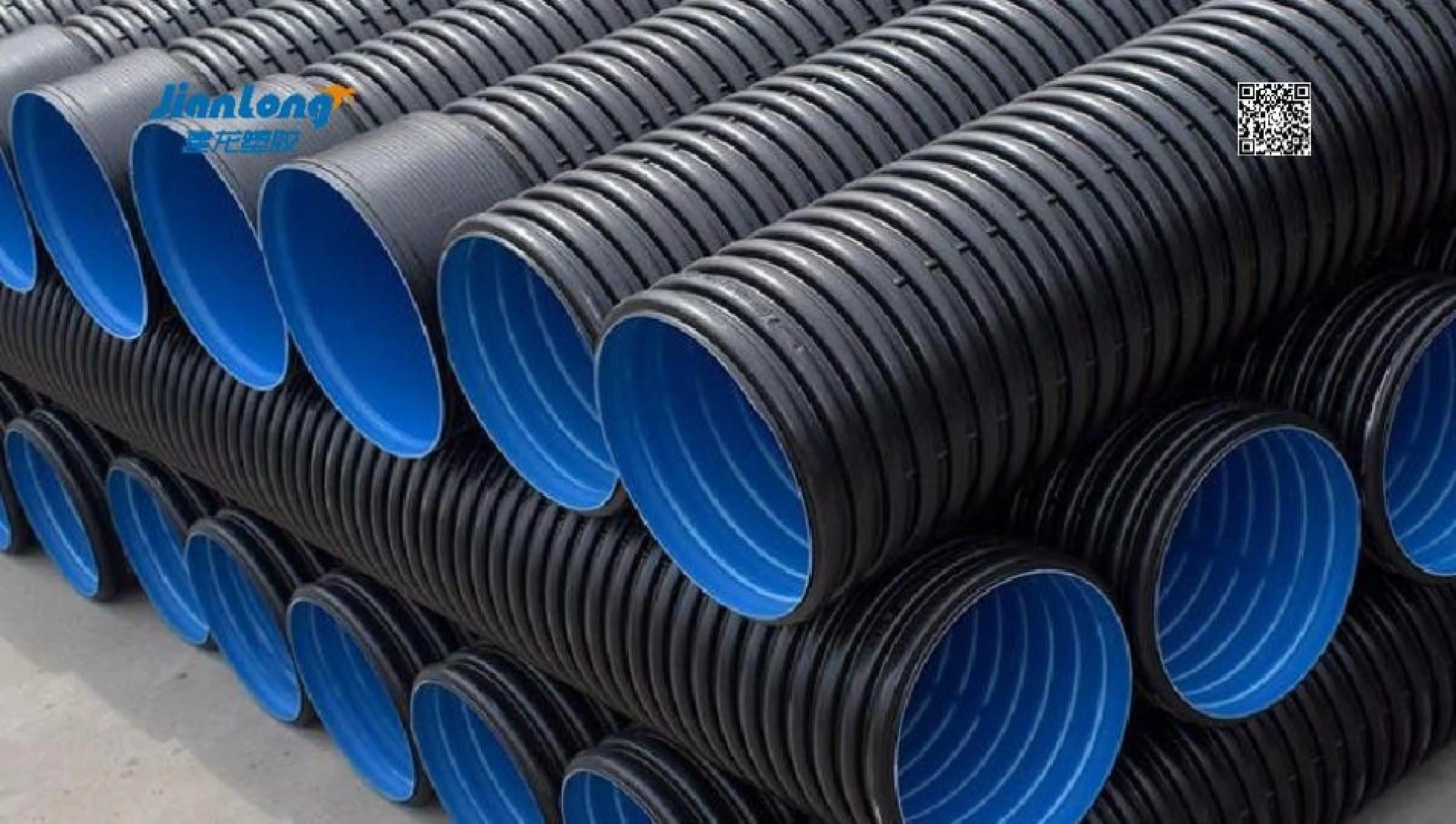 Jianlong HDPE Double-Wall Corrugated Pipe SN8 DN200-DN600 | For Municipal Drainage & Agricultural Irrigation 1