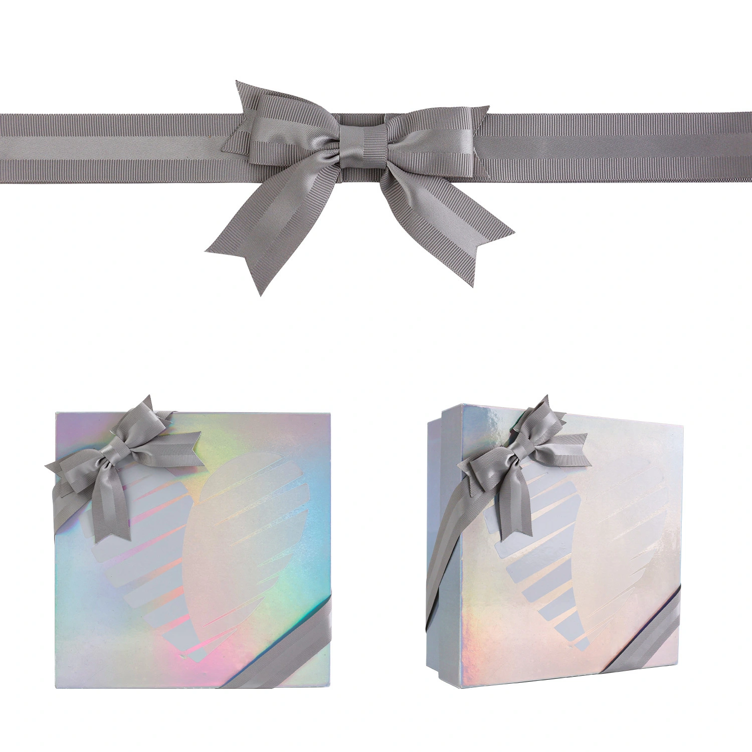 The Design Logic and Texture Presentation of Silver-Gray Satin Ribbon Bows 1