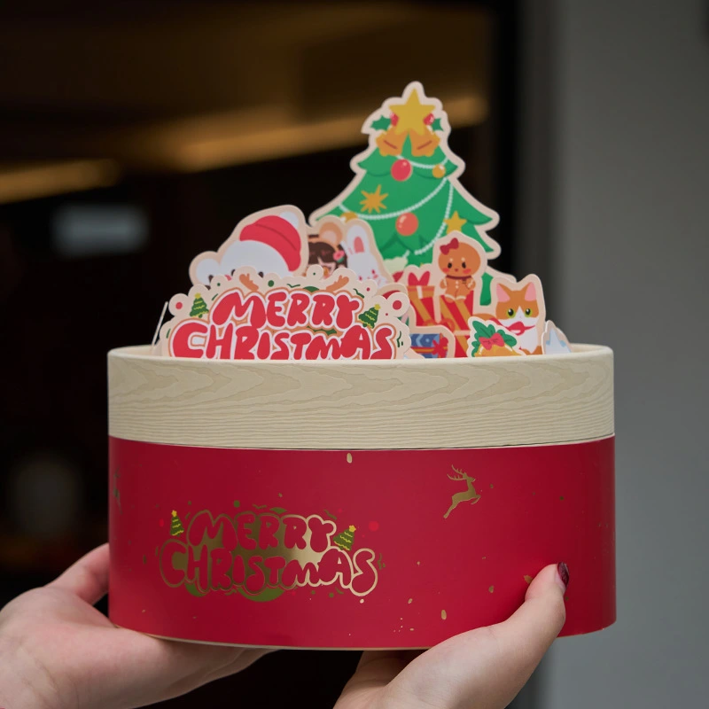 Weihnachtsgeschenkbox mit 3D-Papierschnittillustration 1