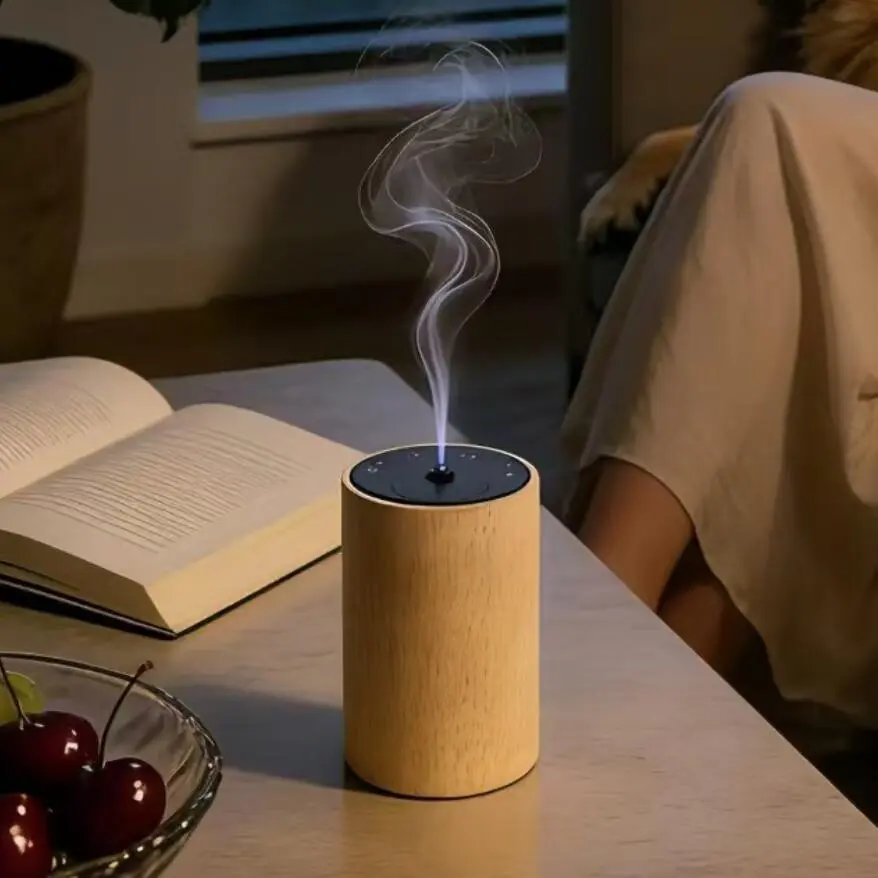 Real Wood Waterless Rechargeable Essential Oil Aromatherapy Nebulizer 1