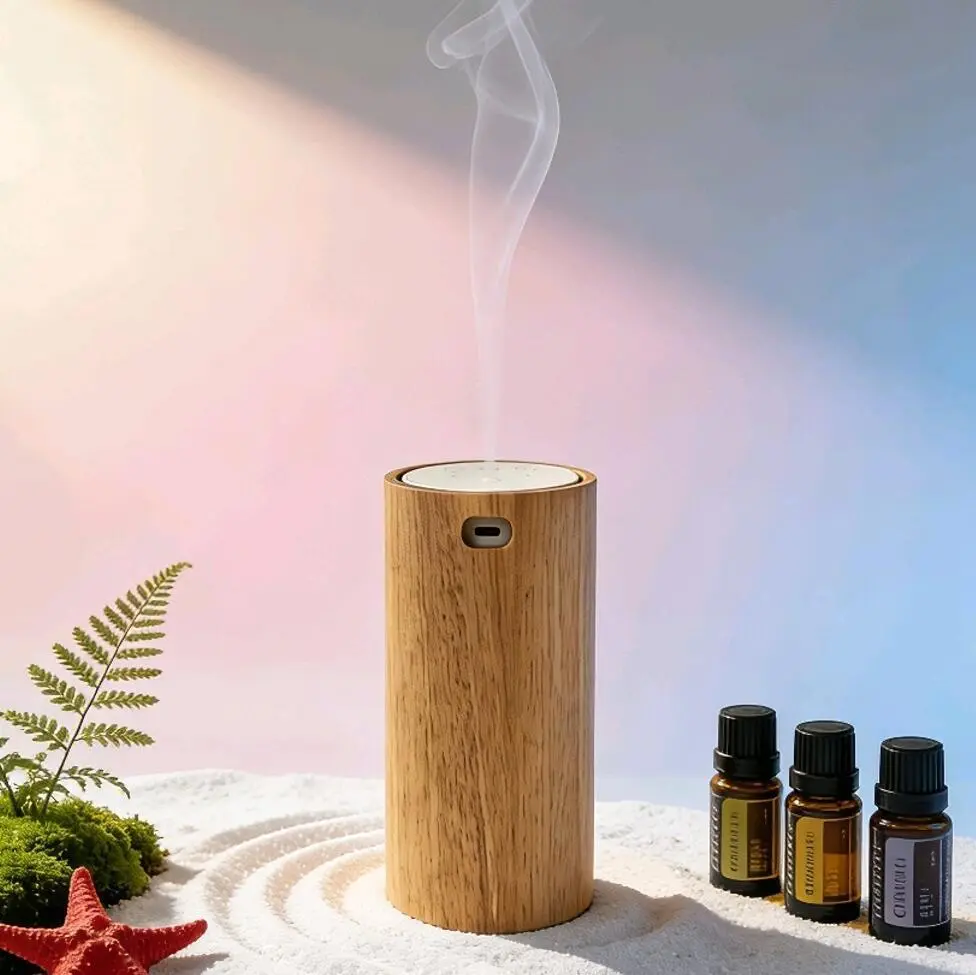 Real Wood Slender Cup-Shaped Pure Essential Oil Rechargeable Battery Waterless Aroma Diffuser 1