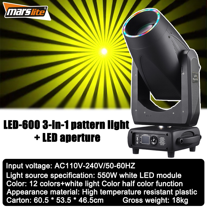 Projecteur LED 600 W BSW à tête mobile, faisceau spot wash, éclairage DJ 600 W BSW CMY, éclairage de scène pour concerts et églises 4