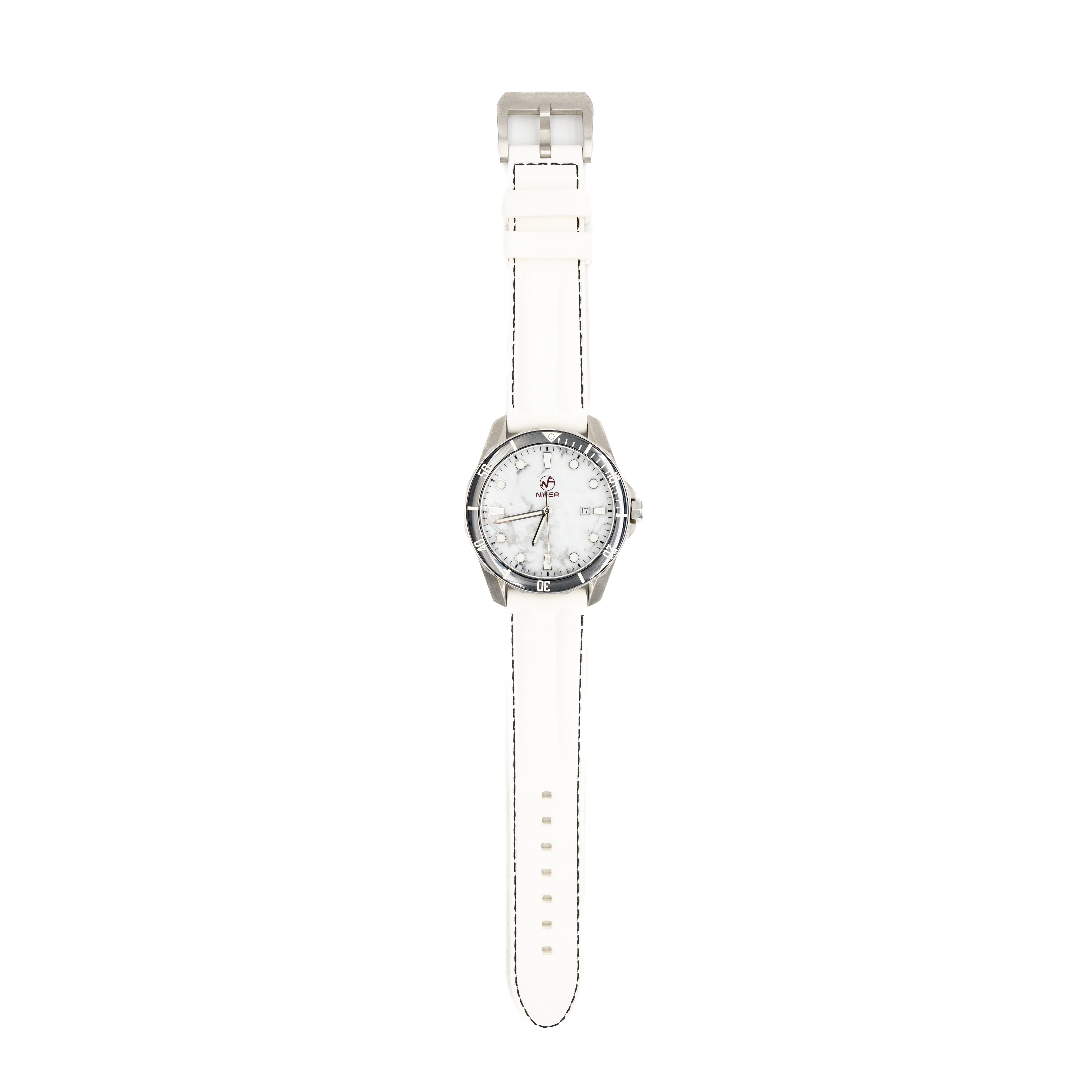 Men's super luminous stainles steel watch with a real marble dial design 2
