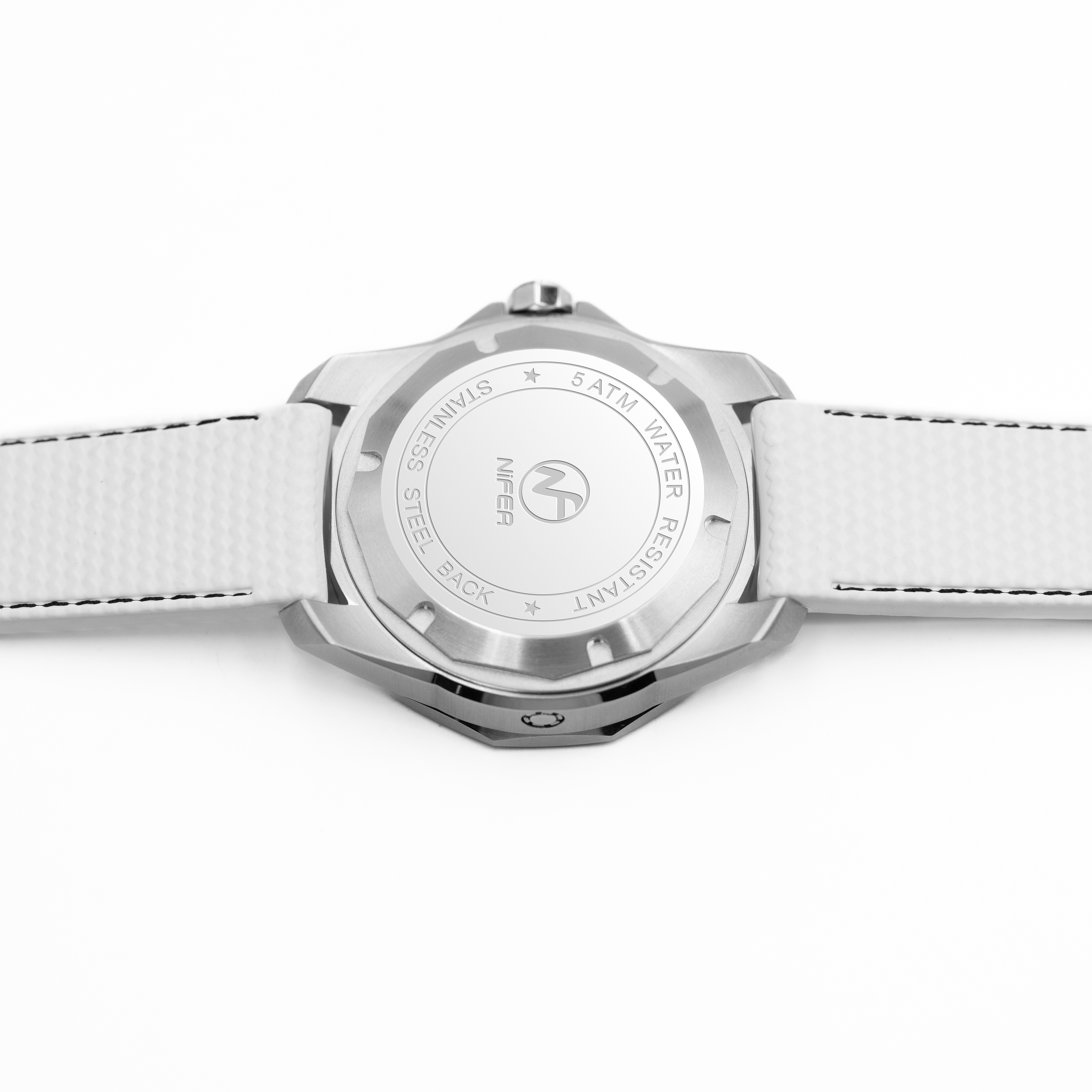 Men's super luminous stainles steel watch with a real marble dial design 4