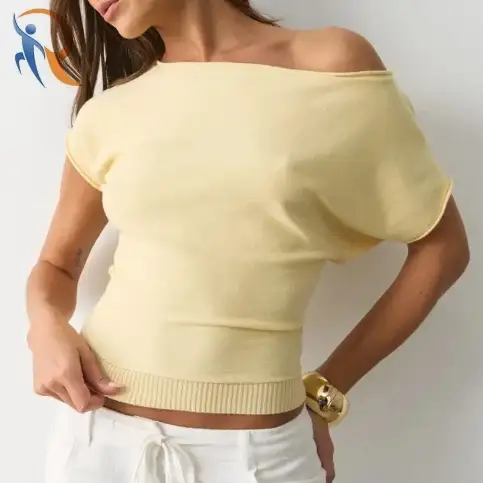 OFF SHOULDER KNIT MULTI TOP 1