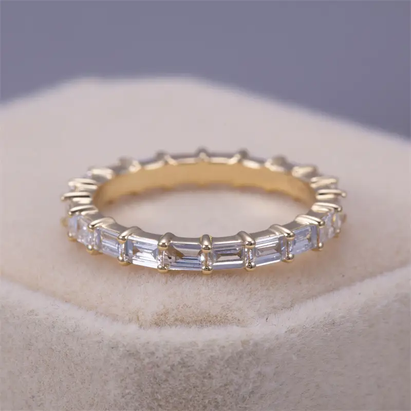 MSR-984 18K rose gold Ring  baguette Lab Grown Diamond Ring Messi Jewelry 1