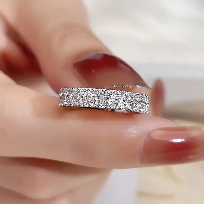 MSR-1124 18K gold Ring round Lab Grown Diamond eternity Ring IGI Certificate Messi Jewelry 1