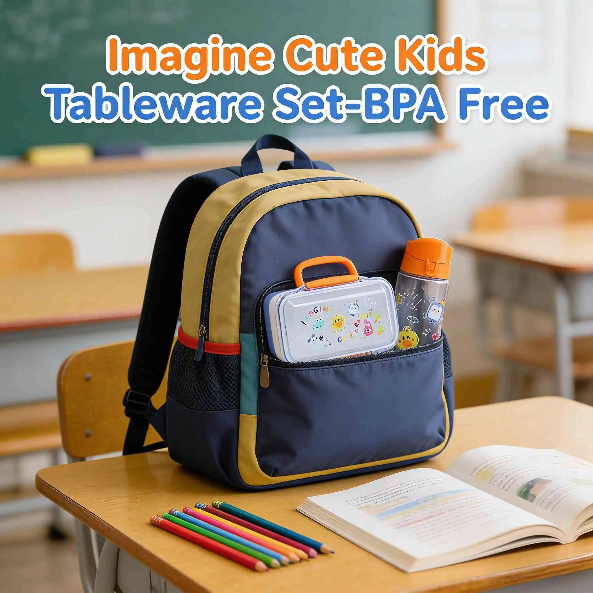 HongXing Lunch Boxes For Children , Kid-Friendly 2-Layer Lunch Box Set 1