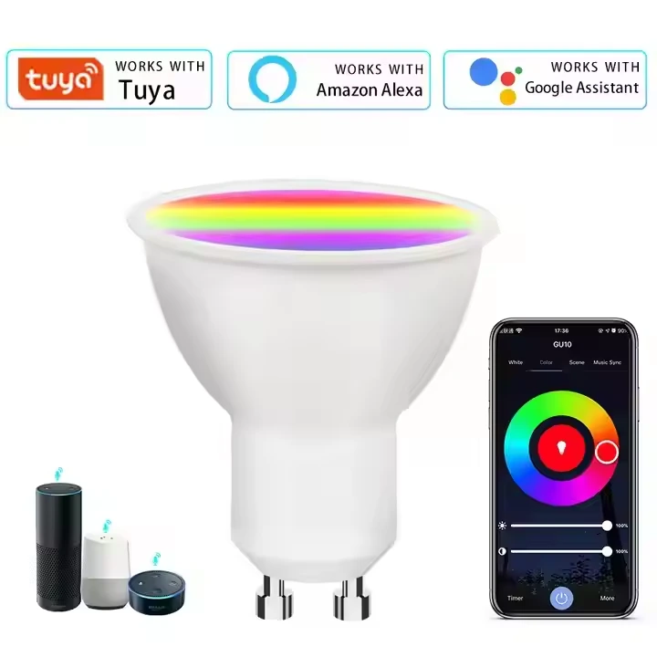 5W 7W 9W Tuya WiFi Smart RGBCW GU10 Spotlight 1