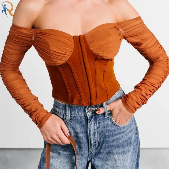 Her Reign Mesh Off The Shoulder Crop Top 1