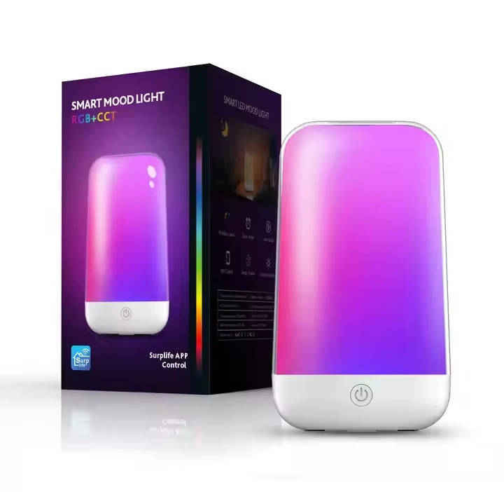 Bedside Lamp with Bluetooth Smart Control, RGB Color Adjustment, and Music-Synced Ambient Lighting 1