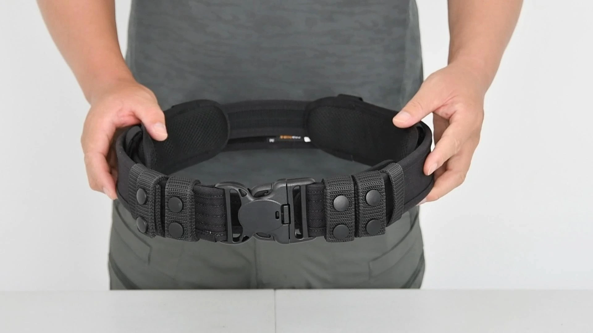 GAF 2in 2 in 1 velcro Itim na Security Nylon Heavy Duty Belt na may Duraflex 3-point Release Buckle 1