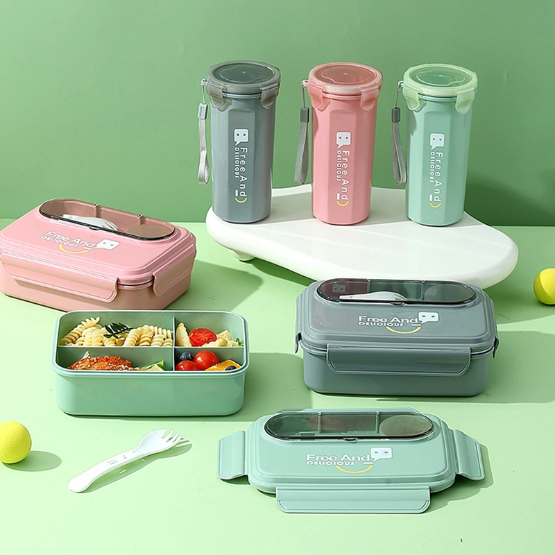 Hongxing Bento Lunch Box Containers, Four-Compartment Lunch Box Set 1