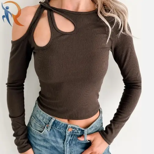 بلوزة بأكمام طويلة بفتحات جانبية، خفيفة الوزن 1