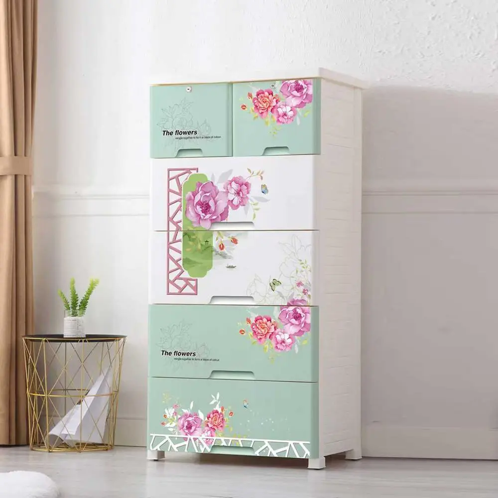 HongXing Floral Layer Cabinet | Multi-Drawer Storage Wardrobe 1