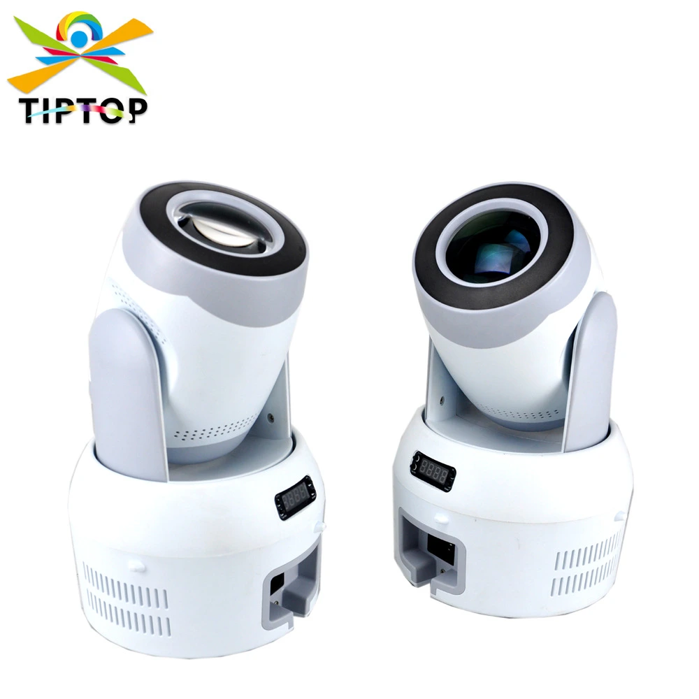 Светодиодный прожектор мощностью 100 Вт с подвижной головкой, кольцевым RGB-подсветкой, сетевым DMX-портом и потолочным кронштейном. 1