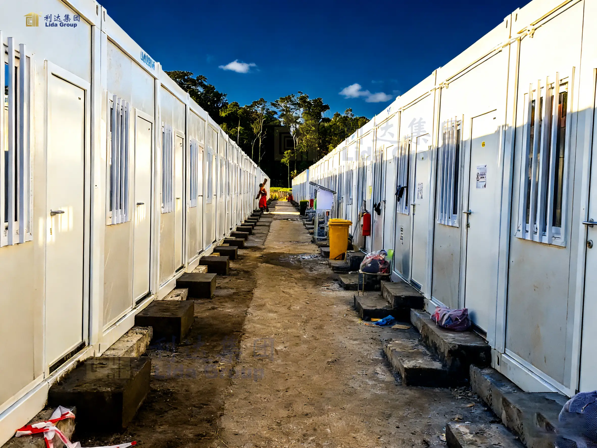 Casas contenedor de rápida instalación, rentables, resistentes al fuego y al viento, centro de oficinas temporal 1