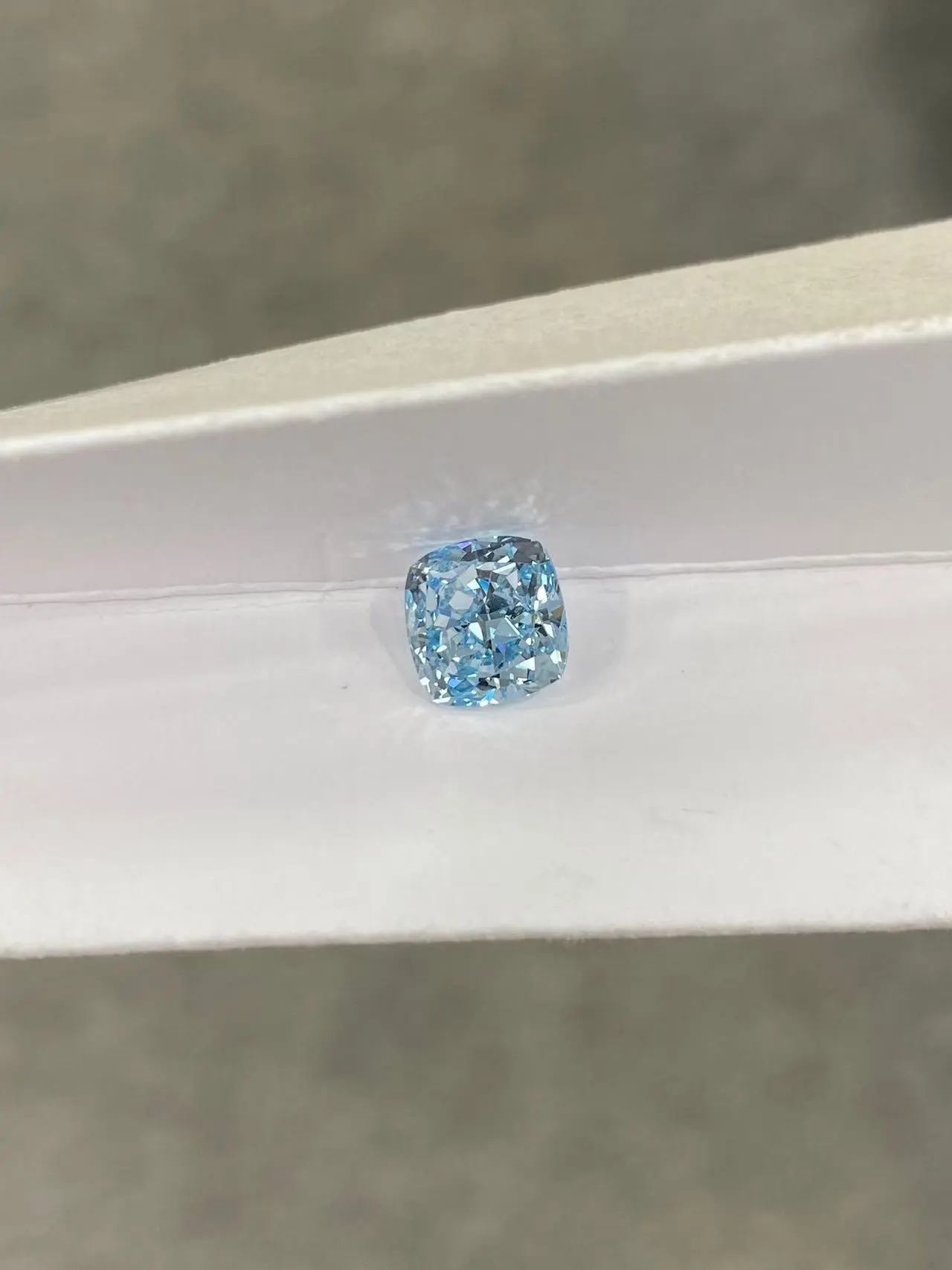 Loose CVD Lab Grown Synthetic Fancy Shaped Blue Diamond Cushion Shape 1.82ct IGI Certified 1