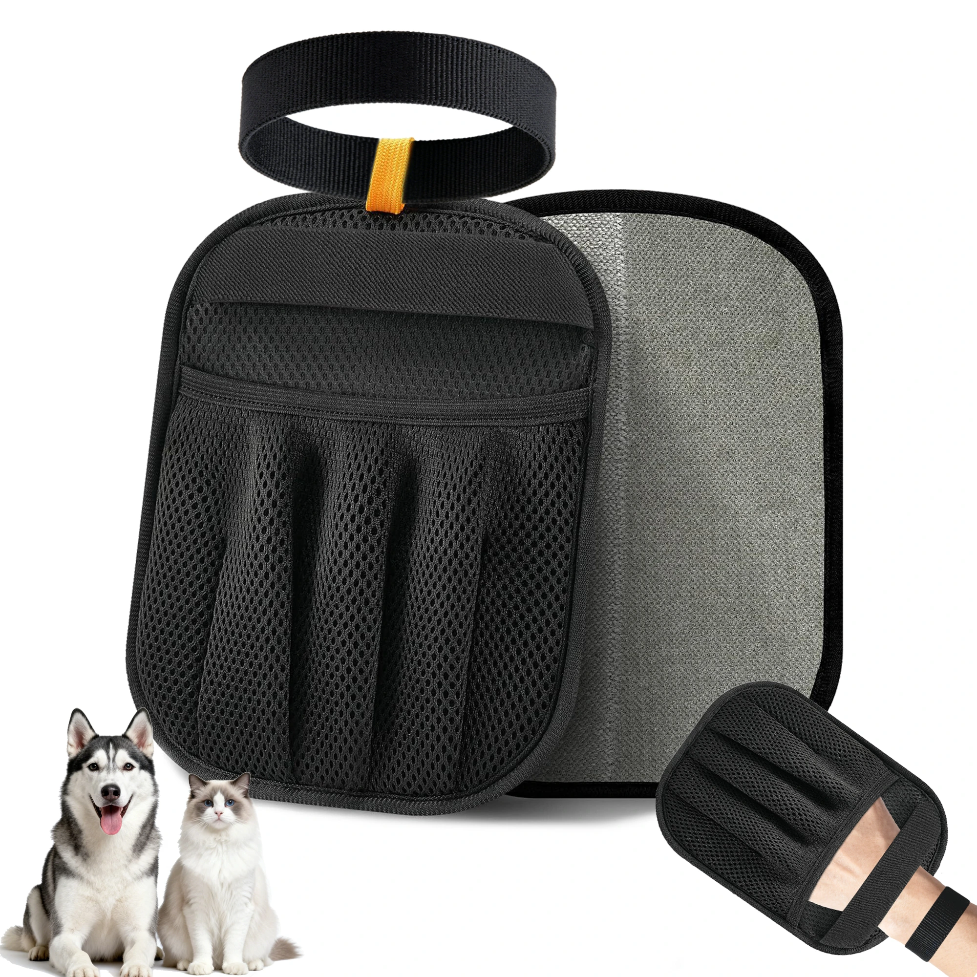 Pet Hair Removal Glove for Dogs & Cats, Upgraded Electrostatic Anti-Slip Pet Hair Removal Tool with 5-Finger Design 1