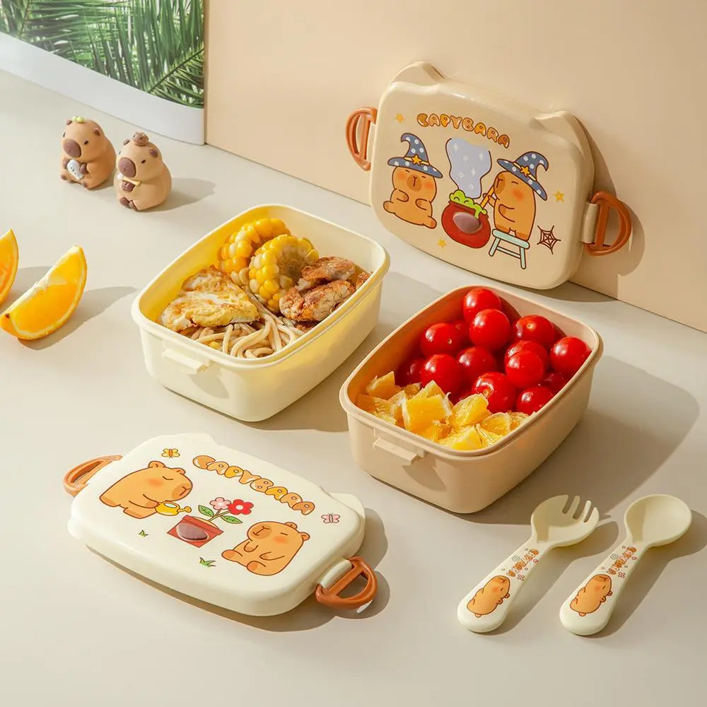 HongXing Cute Guinea Pig Lunch Box | Large Capacity Single/Compartment Bento Box (with Spoon) 1