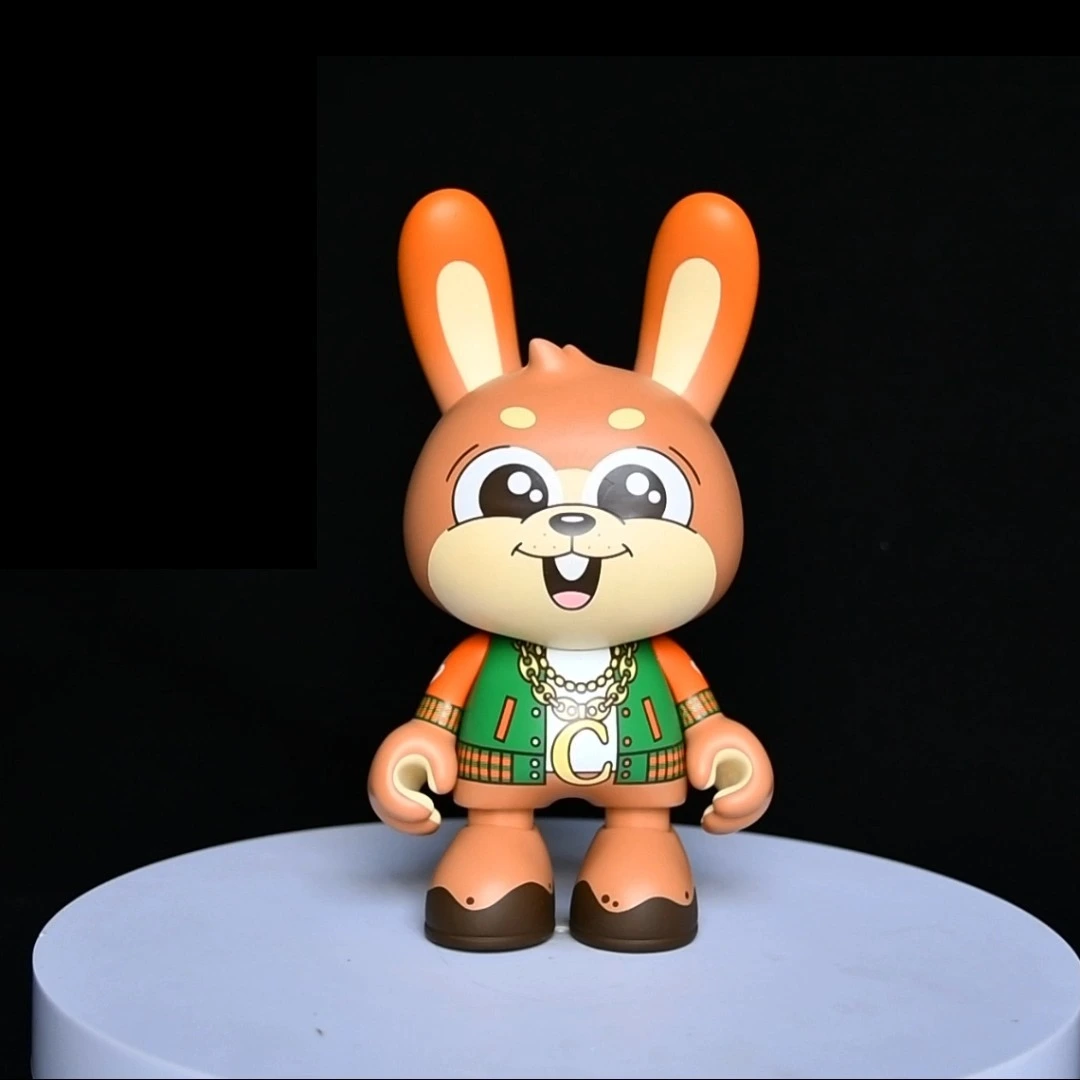 Jouet en vinyle lapin 3D personnalisé, design 2D 1