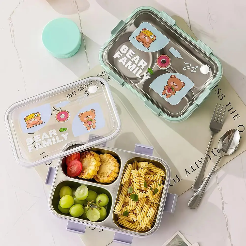 HongXing Cartoon Bear Stainless Steel Lunch Box | Compartment Insulated Tiffin Box 1