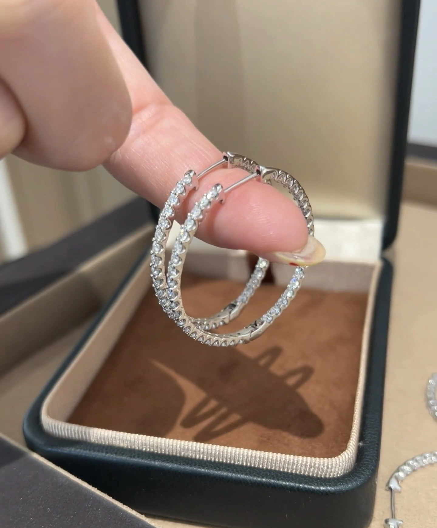 18K Customization Lab Diamond Earrings 2.55ct Round all-diamond earring with IGI certification 1