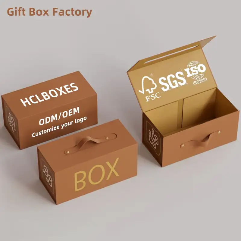 تغليف فاخر قابل للطي مصنوع من الورق المقوى القابل لإعادة التدوير بتقنية الطي المغناطيسي، صندوق تغليف مغناطيسي محمول باليد 1